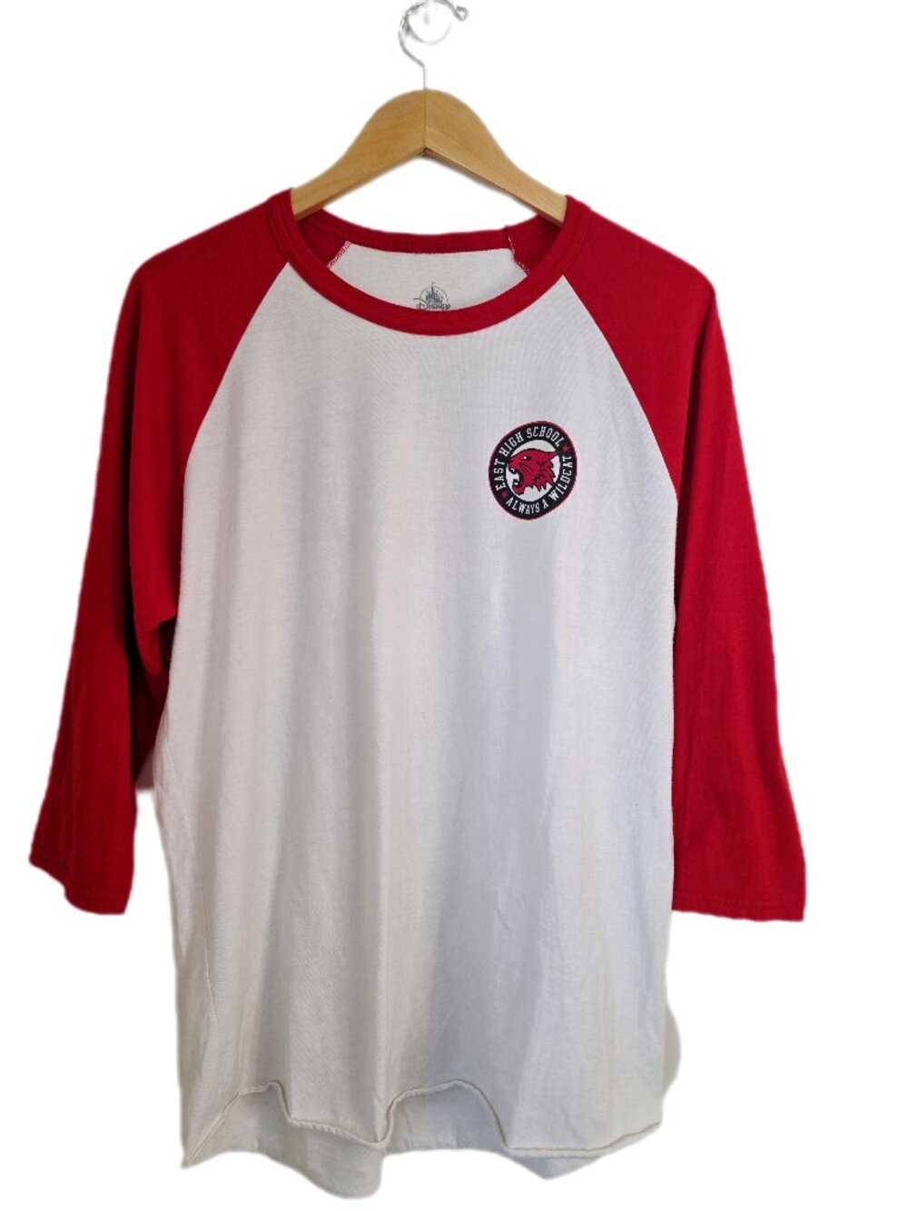 Disney High School Musical Shirt Baseball Always a Wildcat White Red Large